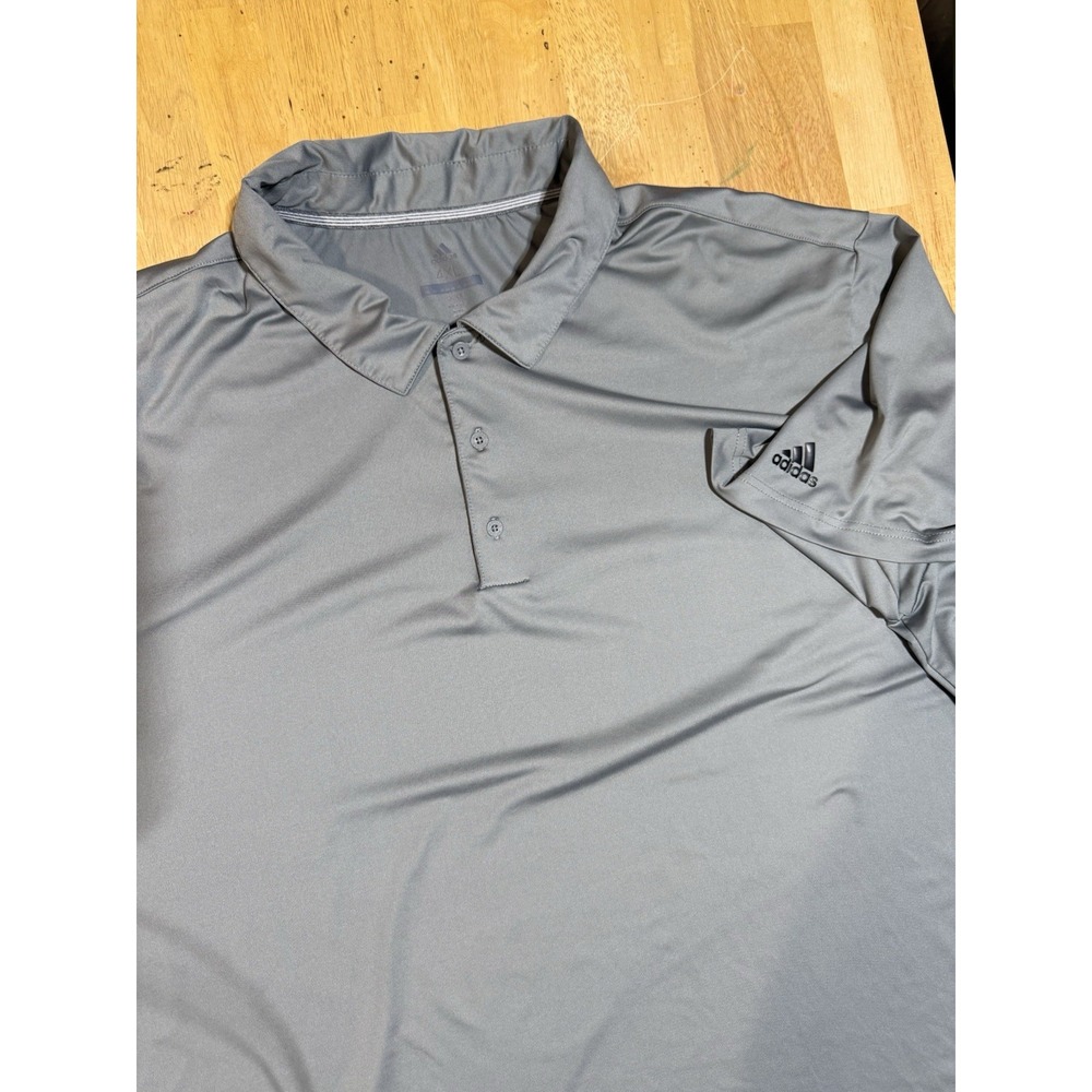 ADIDAS Golf Men's Size 4XL Gray Polo Shirt Polyester/Spandex Performance Stretch